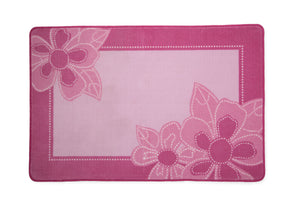 Girls Soft Kids Area Rug, Floral Pinks (2000) b3b 1