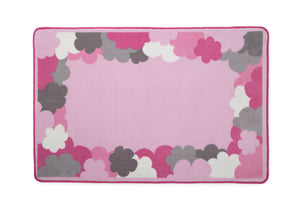 Girls Soft Kids Area Rug, Pink & Grey Clouds (2003) e2e 4