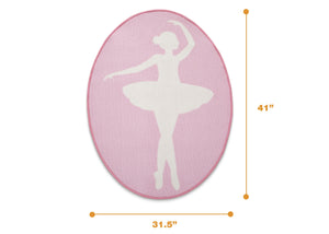 Delta Children Ballerina (3007) Non-Slip Area Rug for Boys, Measured View 0