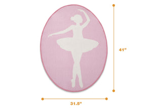 Delta Children Ballerina (3007) Non-Slip Area Rug for Boys, Measured View 1