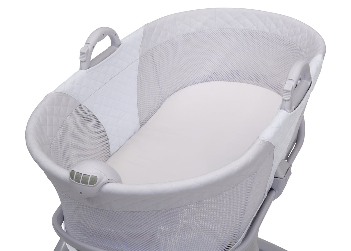 2-in-1 Moses Basket Bedside Bassinet Sleeper White (100)