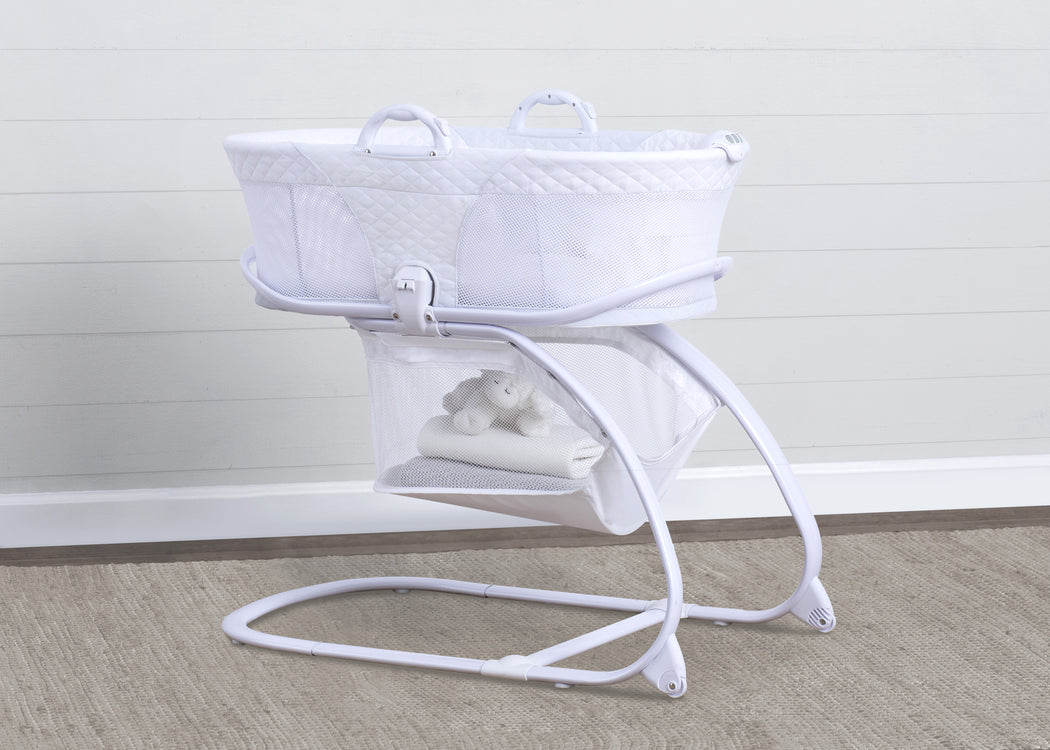 2-in-1 Moses Basket Bedside Bassinet Sleeper White (100)