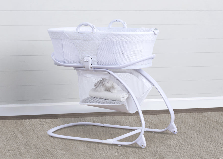 2-in-1 Moses Basket Bedside Bassinet Sleeper White (100) 1-2-in-1 Moses Basket Bedside Bassinet Sleeper