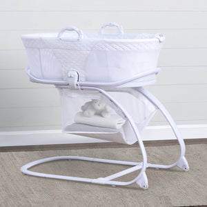 2-in-1 Moses Basket Bedside Bassinet Sleeper White (100) 11