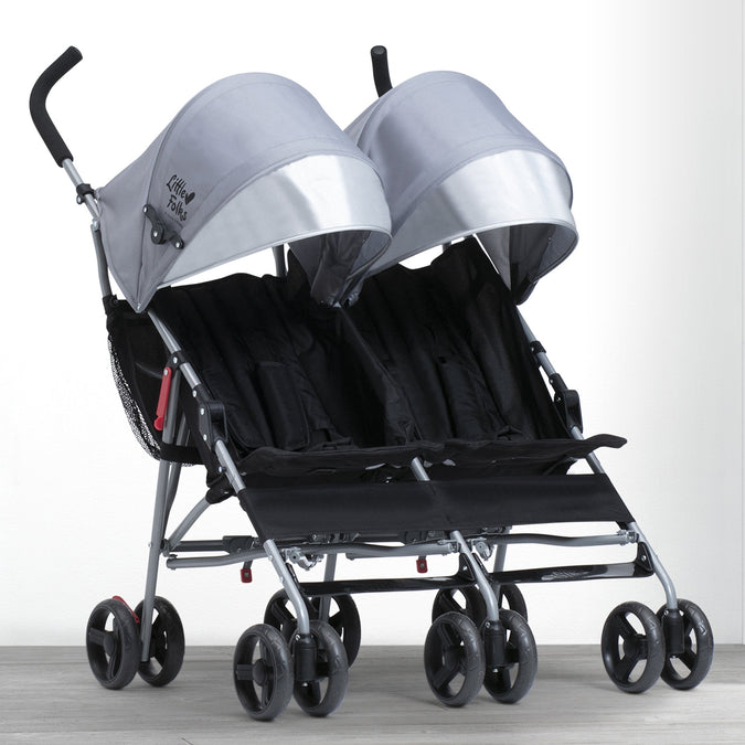 Olympia Side x Side Double Stroller Grey (2172) 1-Olympia Side x Side Double Stroller