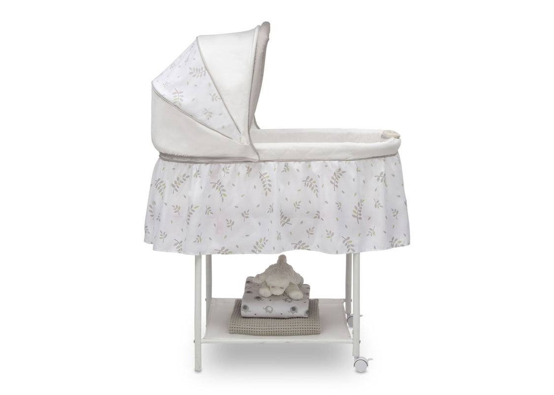 Little Folks Willow (2162) Silent Auto Gliding Bassinet by Delta Children, Side Silo View