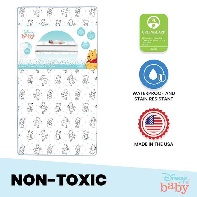 No Color (NO) 1-Disney Winnie the Pooh Dual Sided Crib and Toddler Mattress