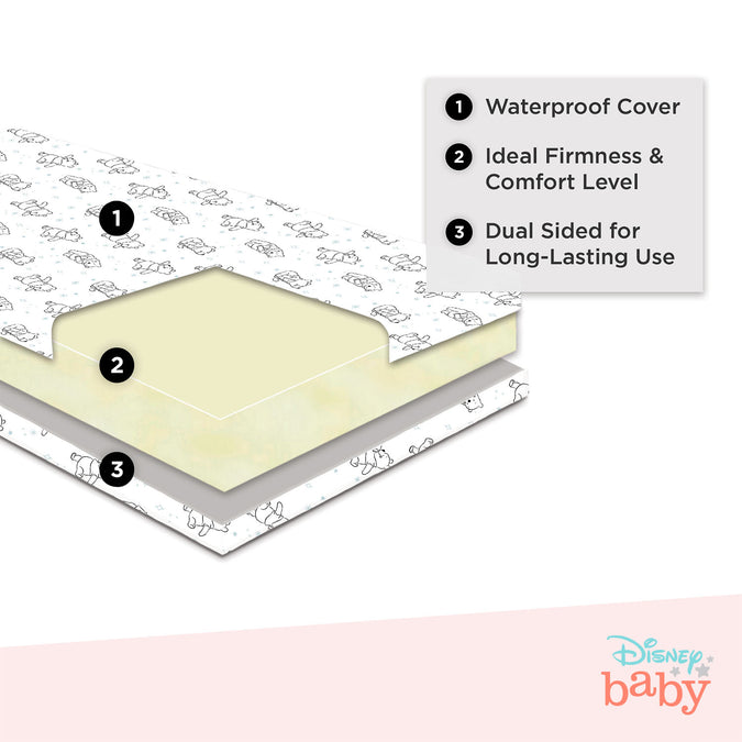 No Color (NO) 2-Disney Winnie the Pooh Dual Sided Crib and Toddler Mattress