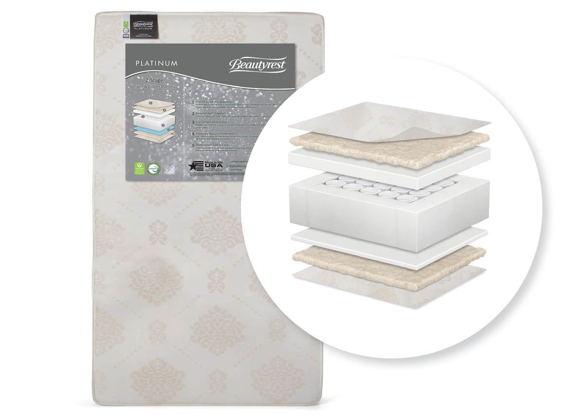 Serta Beautyrest PLATINUM 2 Stage Crib and Toddler Mattress (M59345-5040), a1a No Color (NO)