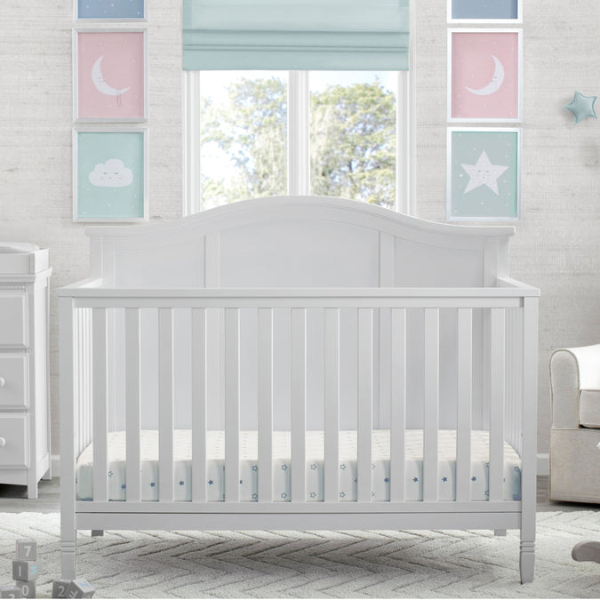 Delta Children Bianca White (130) Madrid 4-in-1 Crib 1-Madrid 5-in-1 Convertible Crib