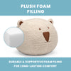 Cream Sherpa with Brown Leather (5047) 5-Bear Plush Foam Pouf Ottoman