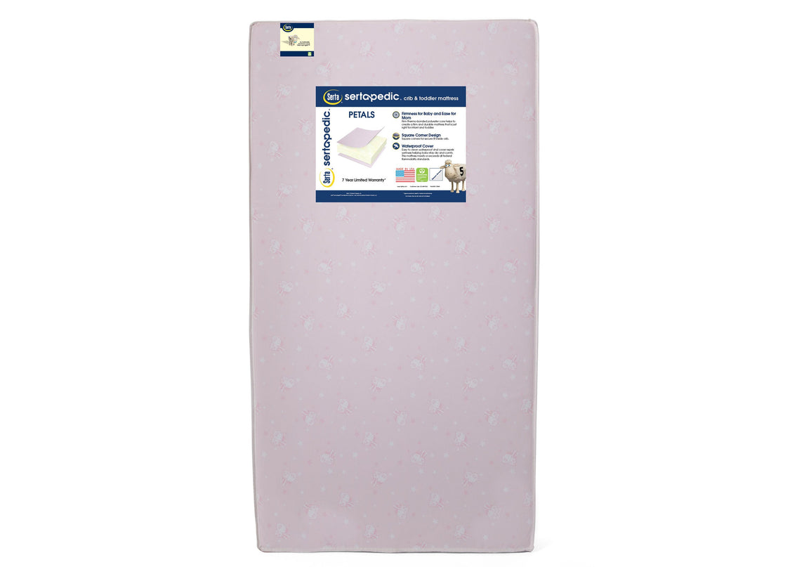 SertapedicÂ® Petals Crib and Toddler Mattress (A41102-3190-NO), front view, a4a No Color (NO)