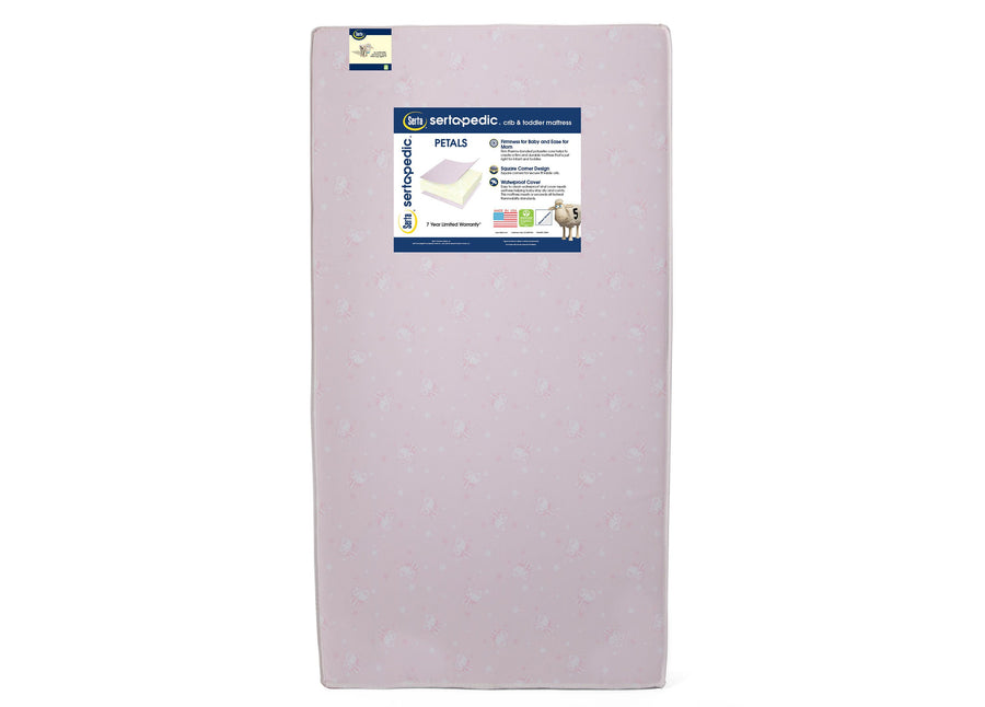SertapedicÂ® Petals Crib and Toddler Mattress (A41102-3190-NO), front view, a4a No Color (NO) 4-Sertapedic® Petals Crib and Toddler Mattress