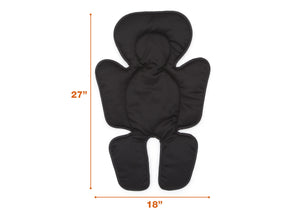 Delta Children Black (001) Universal Cushioned Knit Stroller Liner Measured View a2a 0