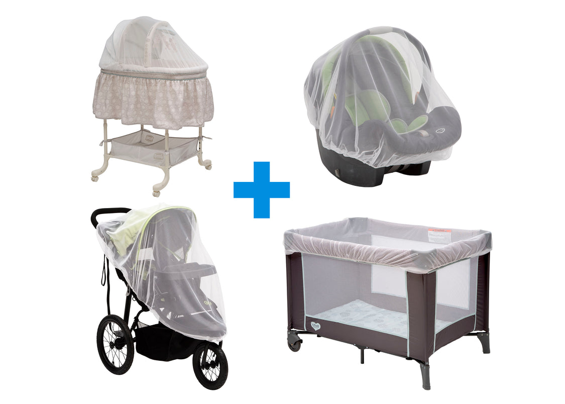 Delta Children White (100) 2-Pack of Universal Mosquito Nets Plus View a3a