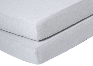 Delta Children Heather Grey (053) Fitted Crib Sheet Set – 2 Pack Mattress Detail View 6