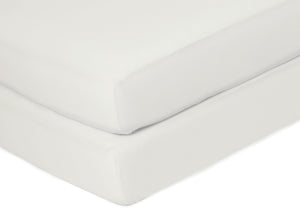 Delta Children Ivory (124) Fitted Crib Sheet Set – 2 Pack Mattress Top Detail View 6