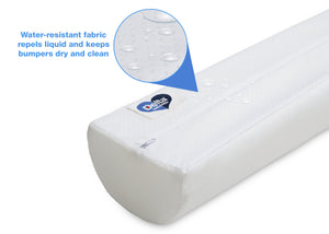 Delta Children Foam Bed Rails/Bumpers with Water-Resistant Covers and Non-Slip Bottoms for Toddlers & Kids – 2 Pack, Detail 2 View White (100) 4