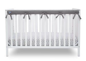 Delta Children Grey (026) Waterproof Fleece Crib Rail Cover/Protector for Long Front or Back Rail, 1 Pack, Rail View 4