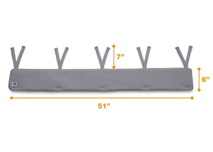 Delta Children Grey (026) Waterproof Fleece Crib Rail Cover/Protector for Long Front or Back Rail, 1 Pack, Measured View 6