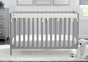Delta Children Ivory (124) Waterproof Fleece Crib Rail Cover/Protector for Long Front or Back Rail, 1 Pack, Lifestyle View 1