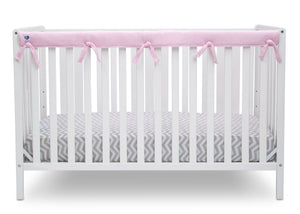 Delta Children Pink (654) Waterproof Fleece Crib Rail Cover/Protector for Long Front or Back Rail, 1 Pack, Rail View 17