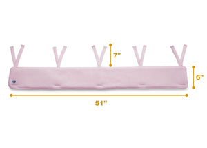 Delta Children Pink (654) Waterproof Fleece Crib Rail Cover/Protector for Long Front or Back Rail, 1 Pack, Measured View 19