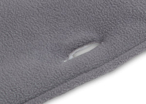 Delta Children Grey (026) Waterproof Fleece Crib Rail Cover/Protector for Long Front or Back Rail, 1 Pack, Front Slit Close Up View 7