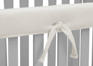 Delta Children Ivory (124) Waterproof Fleece Crib Rail Cover/Protector for Long Front or Back Rail, 1 Pack, Tie Detail View 11