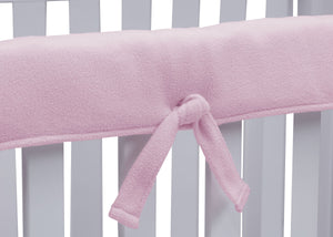 Delta Children Pink (654) Waterproof Fleece Crib Rail Cover/Protector for Long Front or Back Rail, 1 Pack, Tie Detail View 18