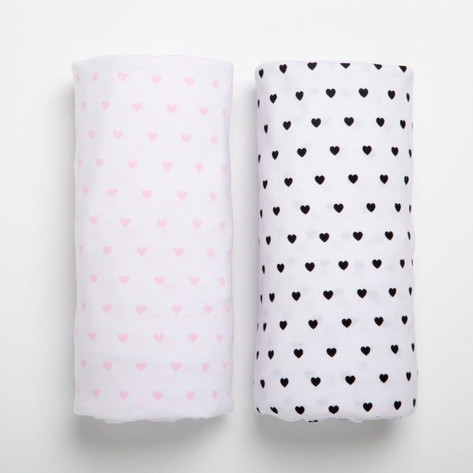 DCB: Hearts (3014) 4-Hearts Fitted Crib Sheets - 2 Pack