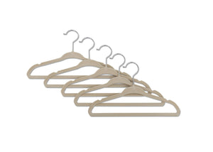 Delta Children Beige (250) 5 Pack Velvet Hangers, Multiple View b2b 0