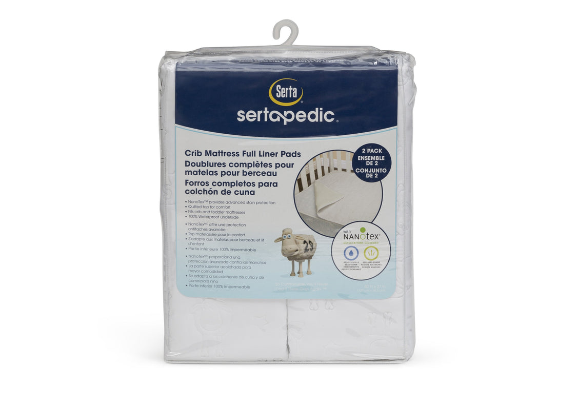 Sertapedic Crib Mattress Liner Pads (Pack of 2) Packaged View