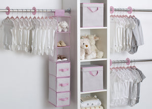Delta Children Infinity Pink (693) 48 Piece Nursery Storage Set, Side View e1e 10