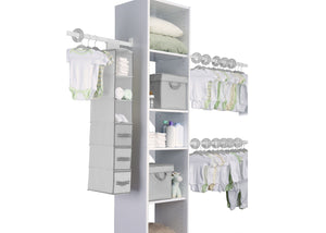 Delta Children Dove Grey (058) 48 Piece Nursery Storage Set, Side View a1a 4