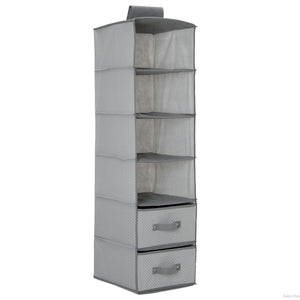 Delta Children Dove Grey (058) 6 Shelf Storage with 2 Drawers, Drawer Option a1a 18