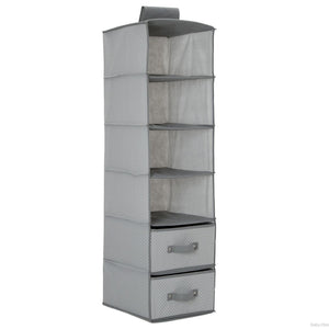Delta Children Dove Grey (058) 6 Shelf Storage with 2 Drawers, Drawer Option a1a 20