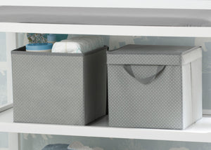 Delta Children Dove Grey (058) 2-Pack Lidded Storage Bins (SS2165), Details, a1a 30