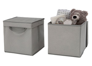 Delta Children Dove Grey (058) 2-Pack Lidded Storage Bins (SS2165), Silo with Props, a3a 8