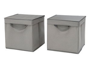 Delta Children Dove Grey (058) 2-Pack Lidded Storage Bins (SS2165), Hangtag, a2a 7