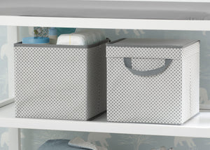 Delta Children Cool Grey (063) 2-Pack Lidded Storage Bins (SS2165), Details, b1b 35