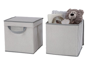 Delta Children Cool Grey (063) 2-Pack Lidded Storage Bins (SS2165), Details, b3b 12
