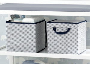 Delta Children Navy (417) 2-Pack Lidded Storage Bins (SS2165), Details, d1d 45