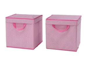 Delta Children Barely Pink (689) 2-Pack Lidded Storage Bins (SS2165), Hangtag, d2d 23