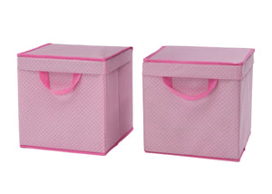 Delta Children Barely Pink (689) 2-Pack Lidded Storage Bins (SS2165), Hangtag, d2d 52