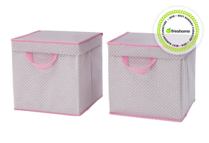 Delta Children Pink Polka Dots (693) 2-Pack Lidded Storage Bins 26