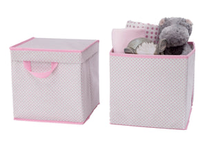 Delta Children Pink Polka Dots (693) 2-Pack Lidded Storage Bins (SS2165), Silo with Props, f3f 28