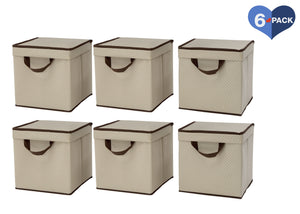 Delta Children Beige (250) Lidded Storage Bins, 6 Pack View 2
