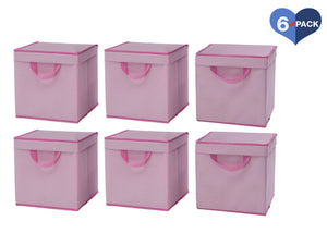 Delta Children Barely Pink (689) Lidded Storage Bins, 6 Pack View 4