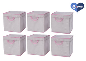 Delta Children Pink (693) Lidded Storage Bins, 6 Pack View 5